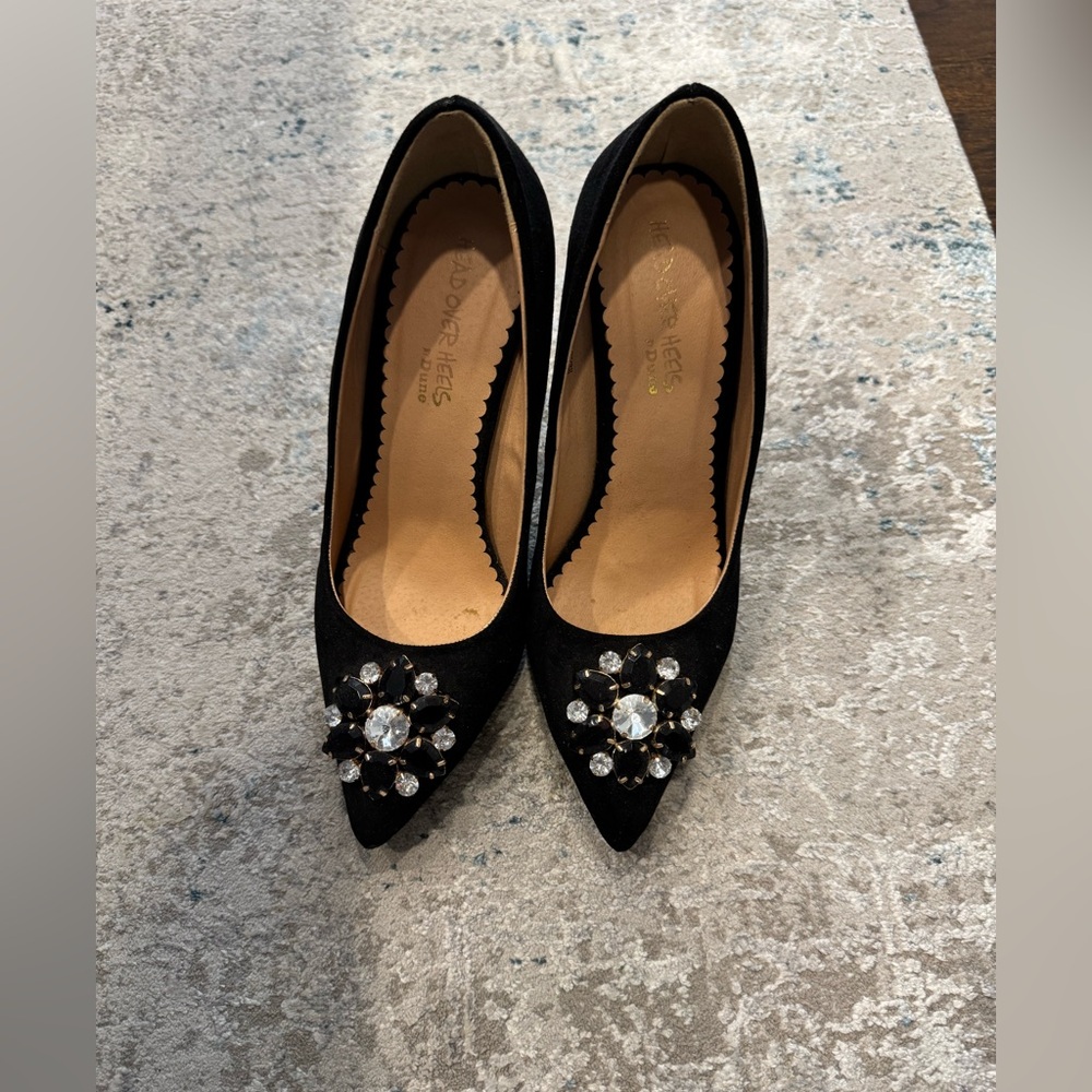 Black Embellished Women's Heels